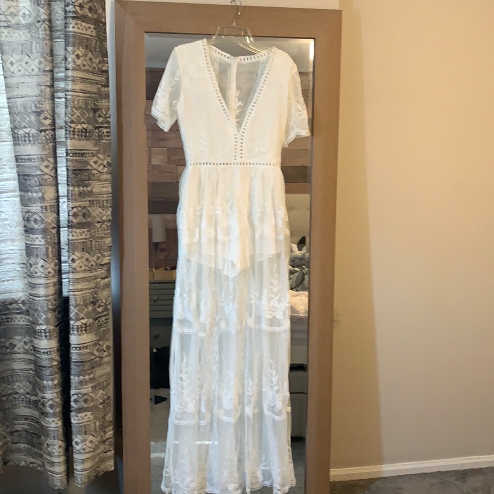 White lacy romper